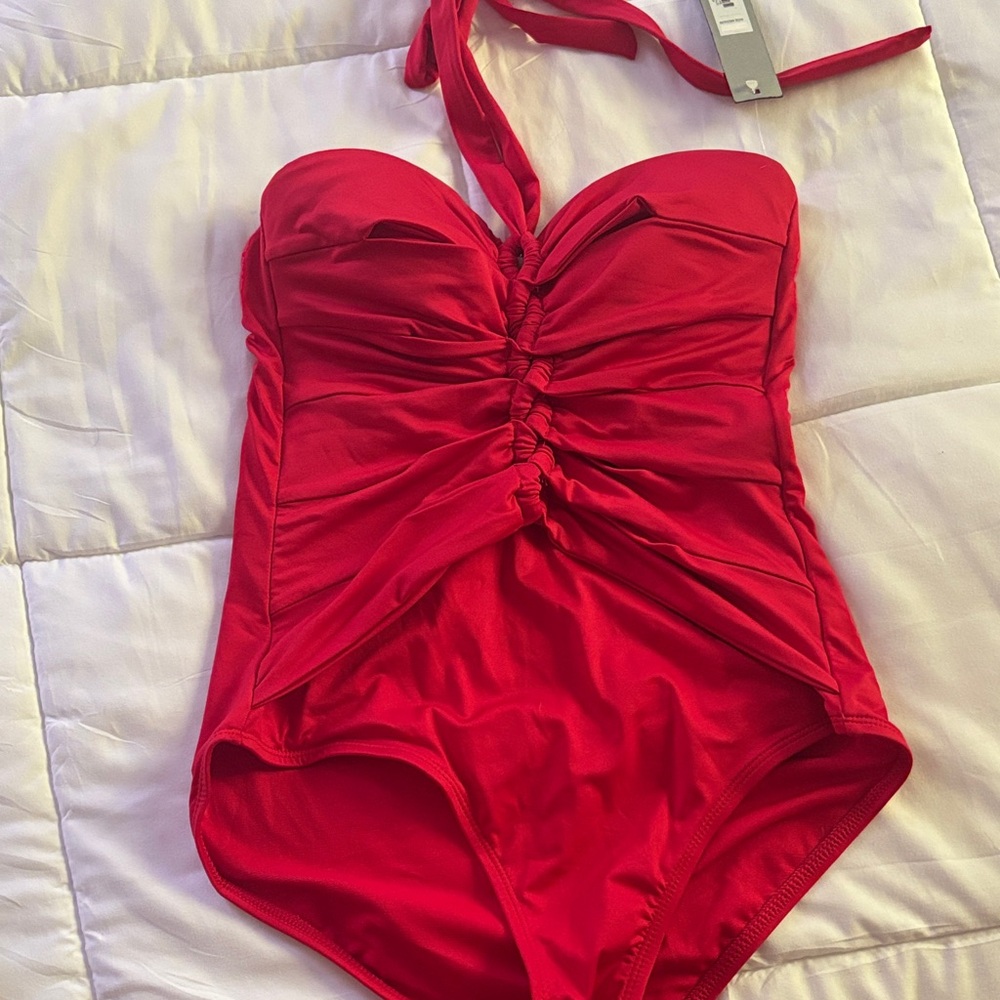 Stylish Red One Piece Swimsuit